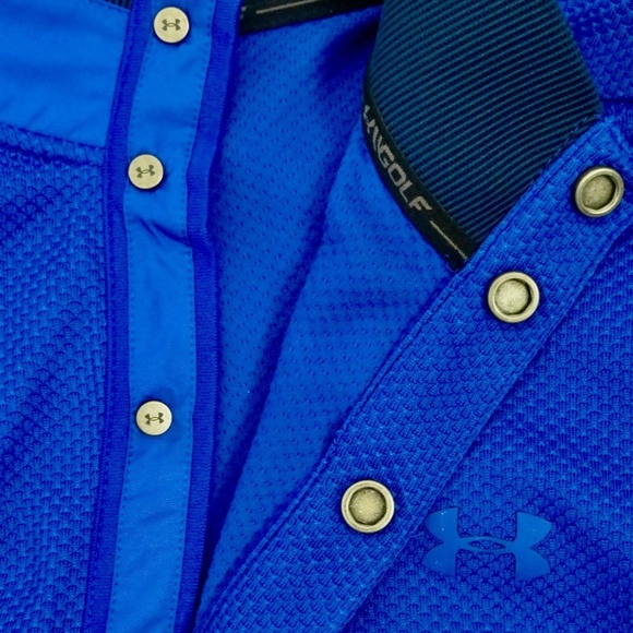 NEW! Under Armour Golf Loose Coldgear Storm Pullover Snap Button Blue SZ XL - Picture 8 of 11